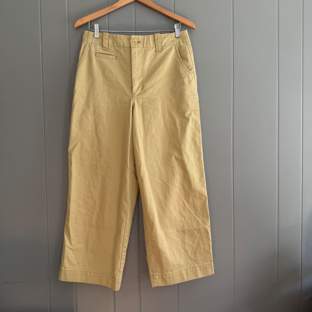 Madewell Womens 8 Relaxed Chino Pants NL220 High Rise Wide Leg Crop Lichen Sage